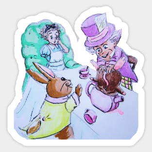 Alice at the Mad Hatter&#39;s Tea Party Sticker